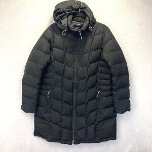 Lands' End Down Puffer Jacket Womens 1X 16W-18W Hooded Long Parka Winter Warm